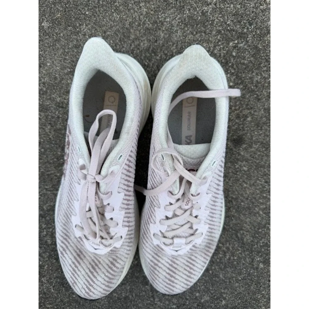 Hoka Solimar Womens Running Shoes Pink White Wave Pattern Sneakers 8.5B‎